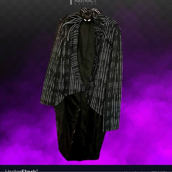 Spirit Halloween Medium Adult Jack Skellington 2 pc. Jacket & Bat Tie. - Picture 3 of 7